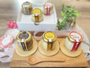 月色プリン3種3個入り食べ比べセットの瓶3個（チョコ×甘酒・月色プリン・白い月色プリン）と化粧箱